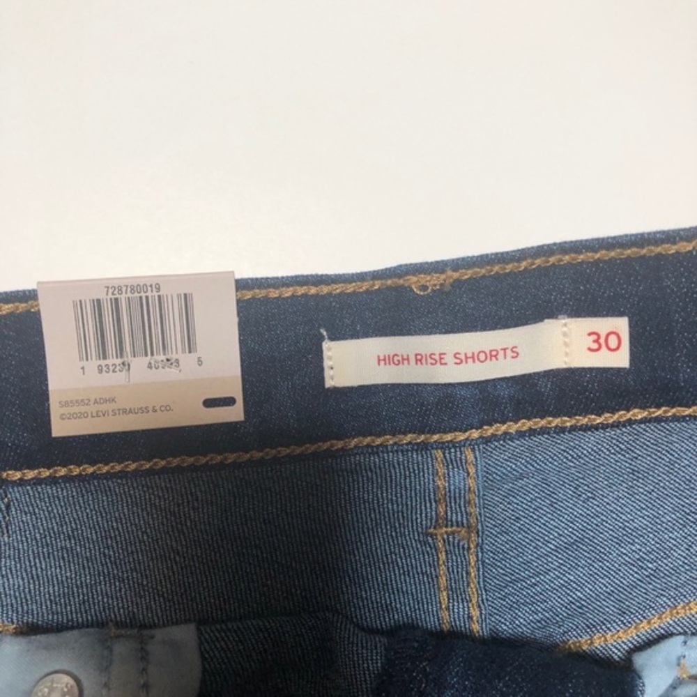 Levis High Rise Denim Cut Off Shorts Blue - Picture 7 of 10